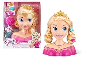 Sparkle Girlz Princess Hair Styling Head with 15 Accessories by ZURU,Multi,10097