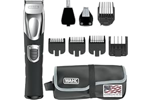 Wahl USA Rechargeable Lithium Ion All in One Beard Trimmer for Men with Detail and Ear & Nose Hair Trimmer Attachment – Model 9854-600B