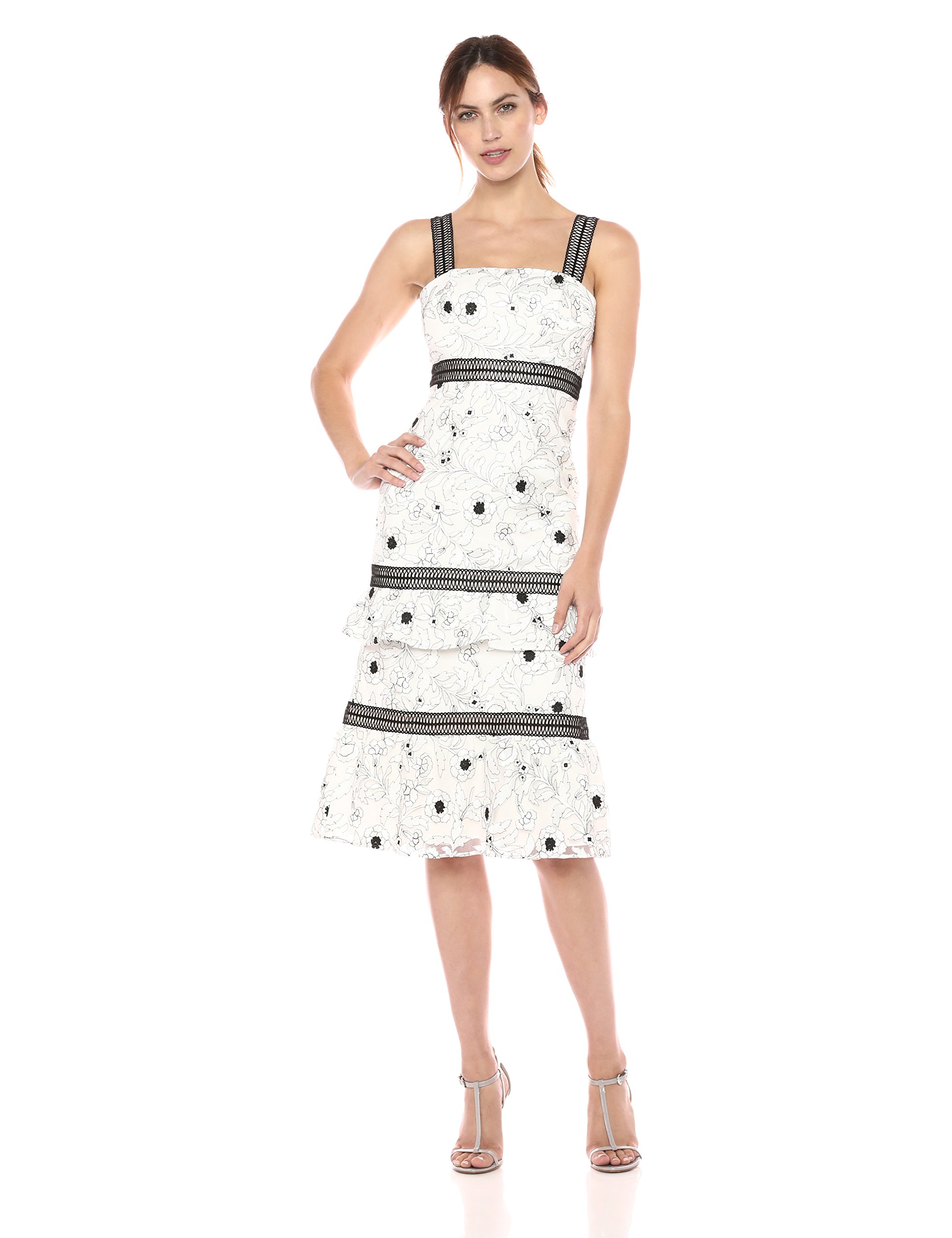 floral embroidered cocktail dress