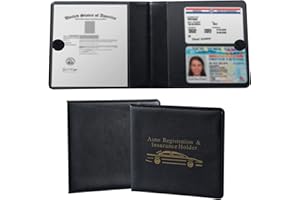 alpmosn Car Insurance and Registration Card Holder, Case Wallet for Car Documents Organizer，Auto Registration Insurance & ID Card Documents Holder for Car,Truck,SUV and Vehicle