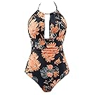 B2prity Women's One Piece Swimwear Backless Tummy Control Monokini Swimsuits (17, M/US(8-10))