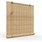 Lignity Bamboo Blinds for Interior Windows, Custom Roll Up Shades | Light Filtering Bamboo Shades with Easy Installation for Indoor Windows, Outdoor Patio, Deck, Porch and Backyard Use