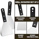 Herogo 2-Piece Griddle Scraper Stainless Steel Slant Edge with ABS Handle view 3