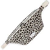 The Peacock Crew Spacious Leopard Print Crossbody Belt Bag in Cotton Canvas – Lightweight Comfortable & Elegant Sling Pouch Travel Safe Design & Daily Use – Dual Zippers Fanny Pack for Men & Women