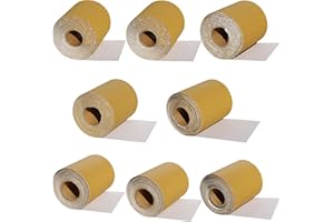 TONMP Total 40 Yards 2-3/4" Wide PSA Continuous Sandpaper Roll Kit - 40, 60, 80, 120, 220, 320, 400, 600 Grit Longboard Self Adhesive Stickyback Sanding Sheets for Automotive, Woodworking Sanding Blocks