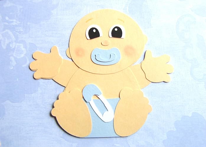 4 Diecut Adorable Baby Boy Card Embellishments For Cards Crafts