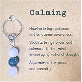 FZFQWRSH Natural Crystals Keychain, New Beginnings Gifts for Women, Birthday Gift for Women, Keychain for Relieving Anxiety