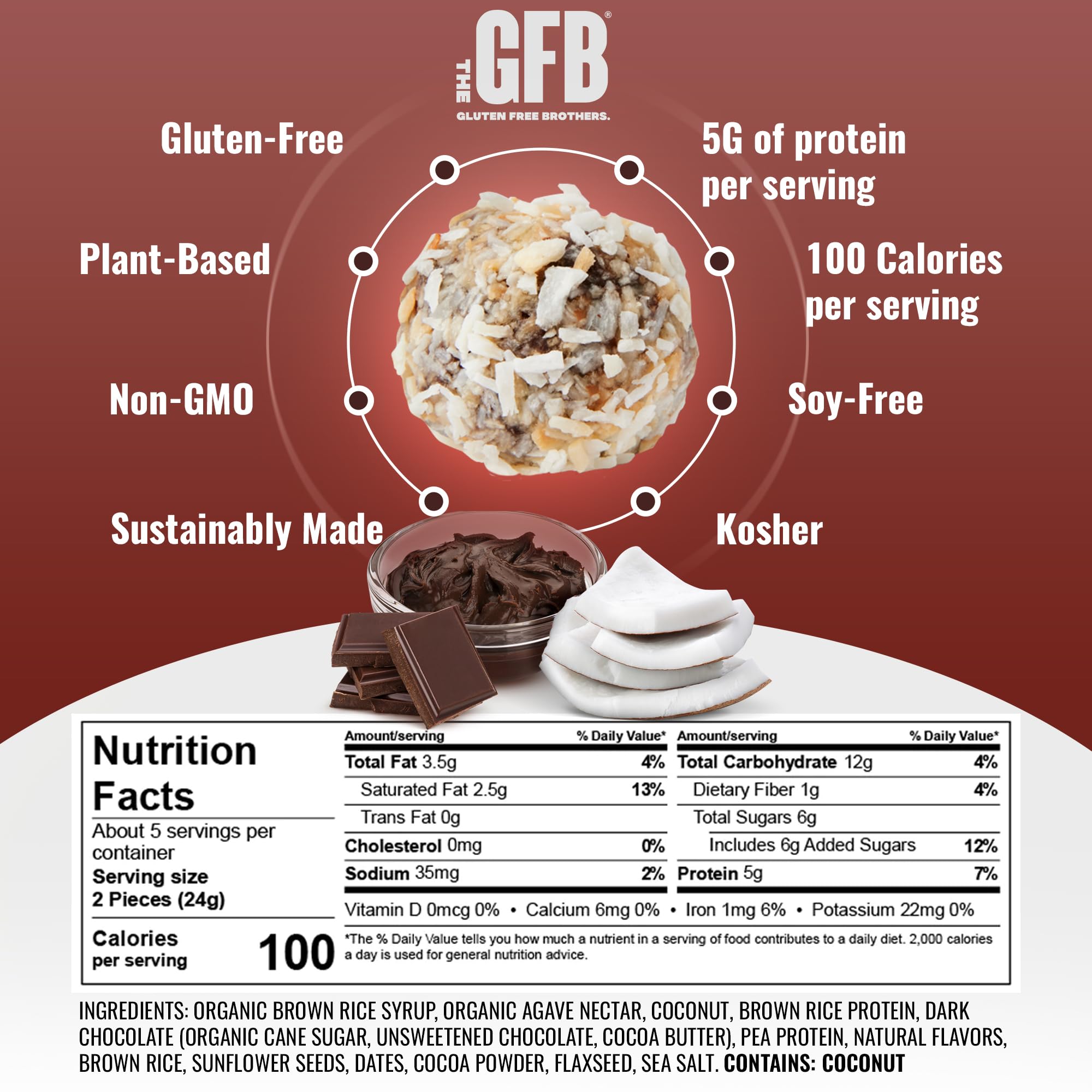 The GFB Variety Pack Protein Bites - Gluten Free, Plant Based, Non GMO, Sustainably Made – Ridiculously Tasty, Healthy, Vegan, Protein Energy Balls, 4 oz (6 Count)