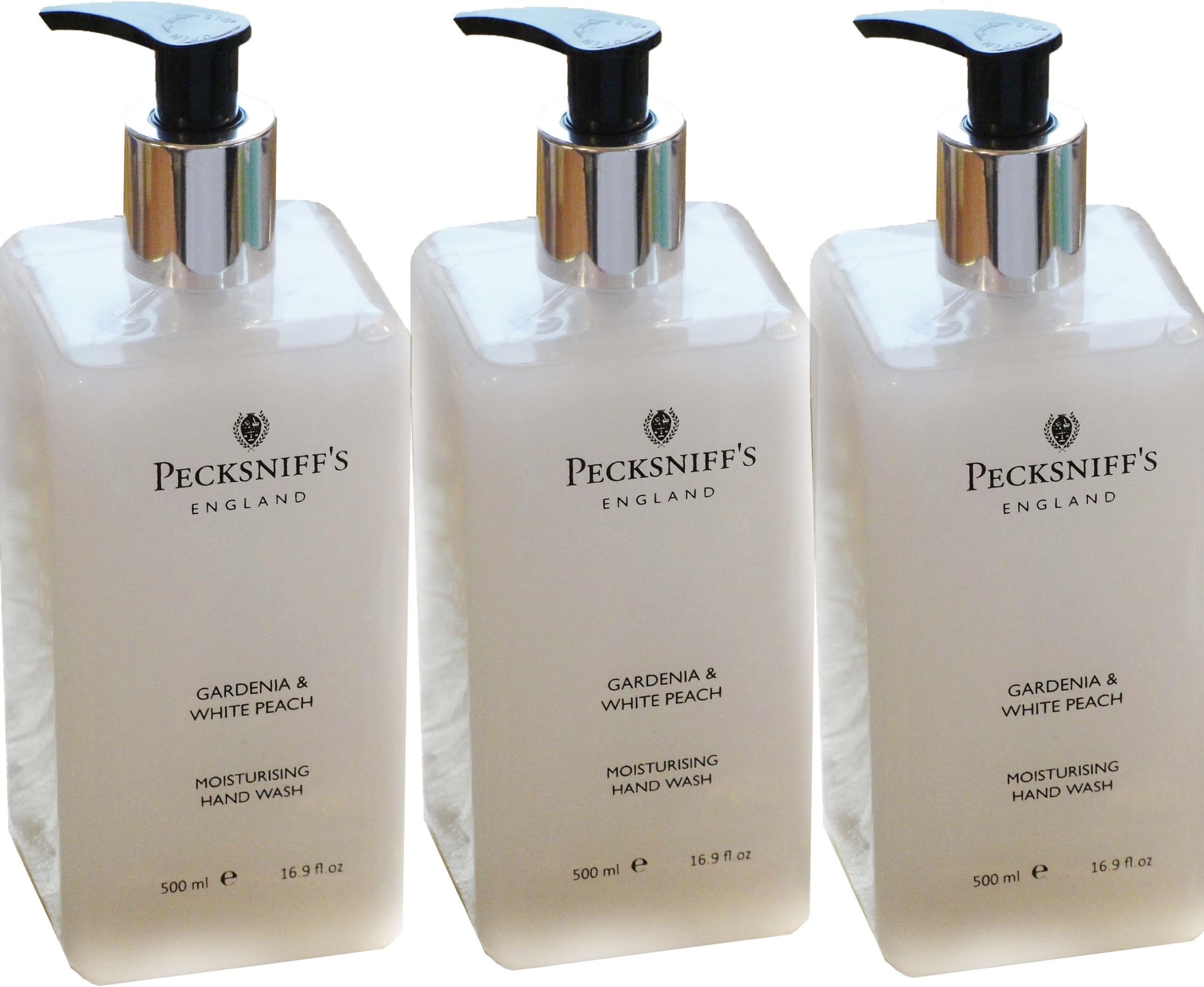 Three Pecksniff's Hand Wash 16.9 oz in Gardenia & White Peach