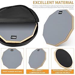 AKOZLIN Drum Pad Stand Set with 12'' Double Sided