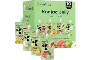 Hethstia Konjac Jelly, 10 Pack – Peach, Mango, Passion Fruit, Green Apple – Vegan, Sugar-Free, Low Calorie, Keto, Gluten-Free, Vitamin C Snack – Refreshing, Drinkable, On-the-Go Healthy Treat