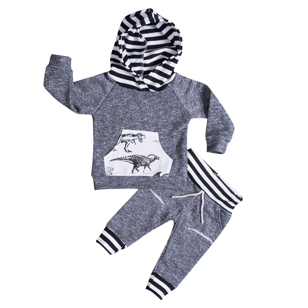 Toddler Infant Baby Boys Deer Long Sleeve Hoodie Tops Sweatsuit Pants