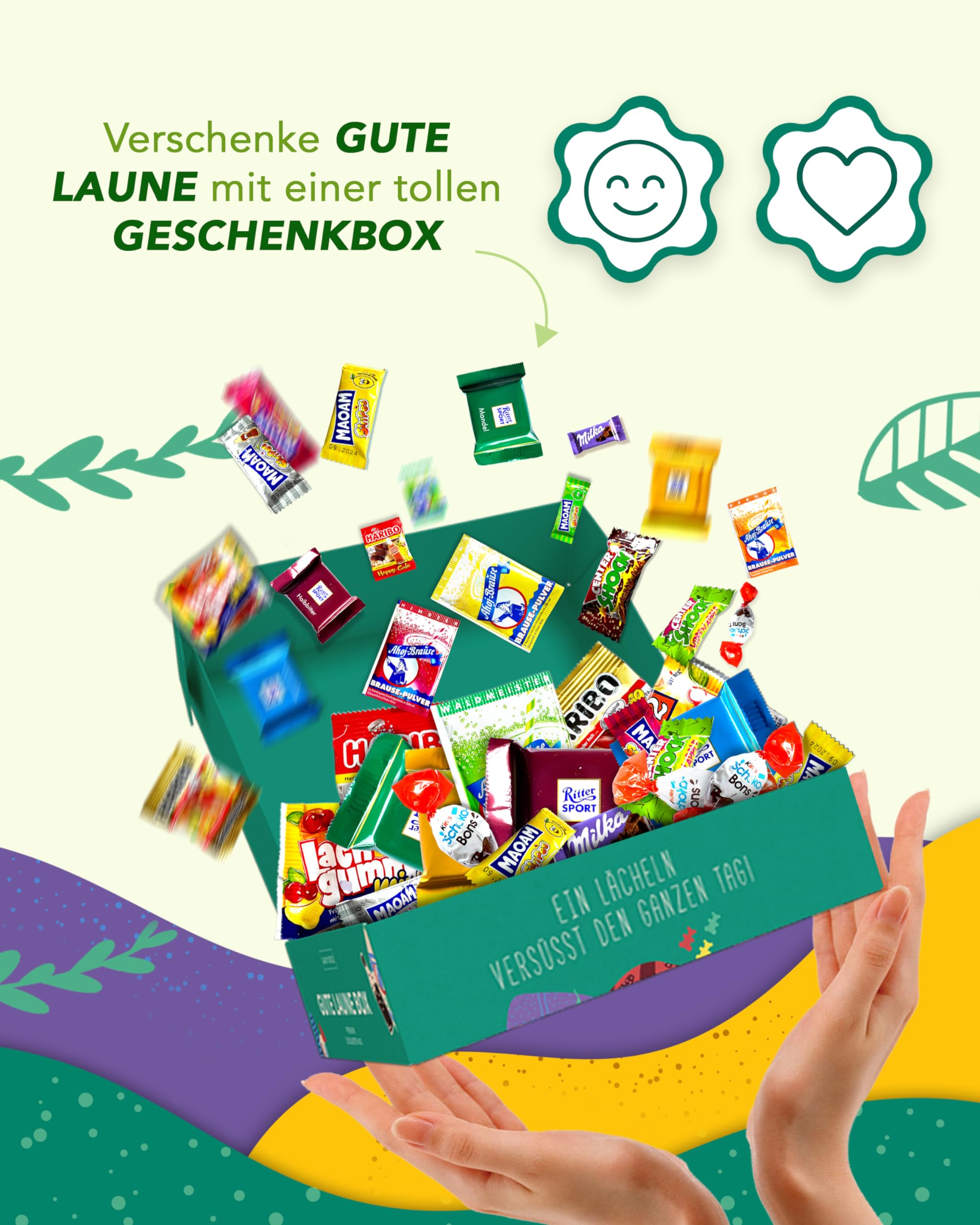 Premium Süßigkeiten Box (150 Stück) - "Gute Laune Box" als Geschenk Idee oder für die Candy Bar (XXL Naschbox) 6