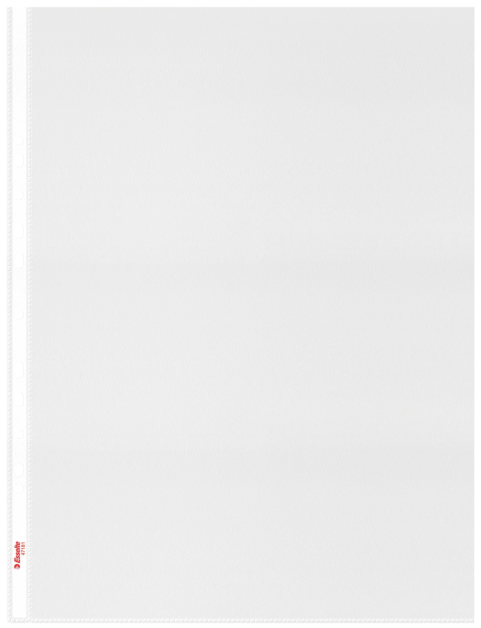 Esselte Heavy Duty Punched Pocket, Pack of 10, Holds up to 20 A3 sheets, Transparent, Matte, 85 Micron PP Material, 47181