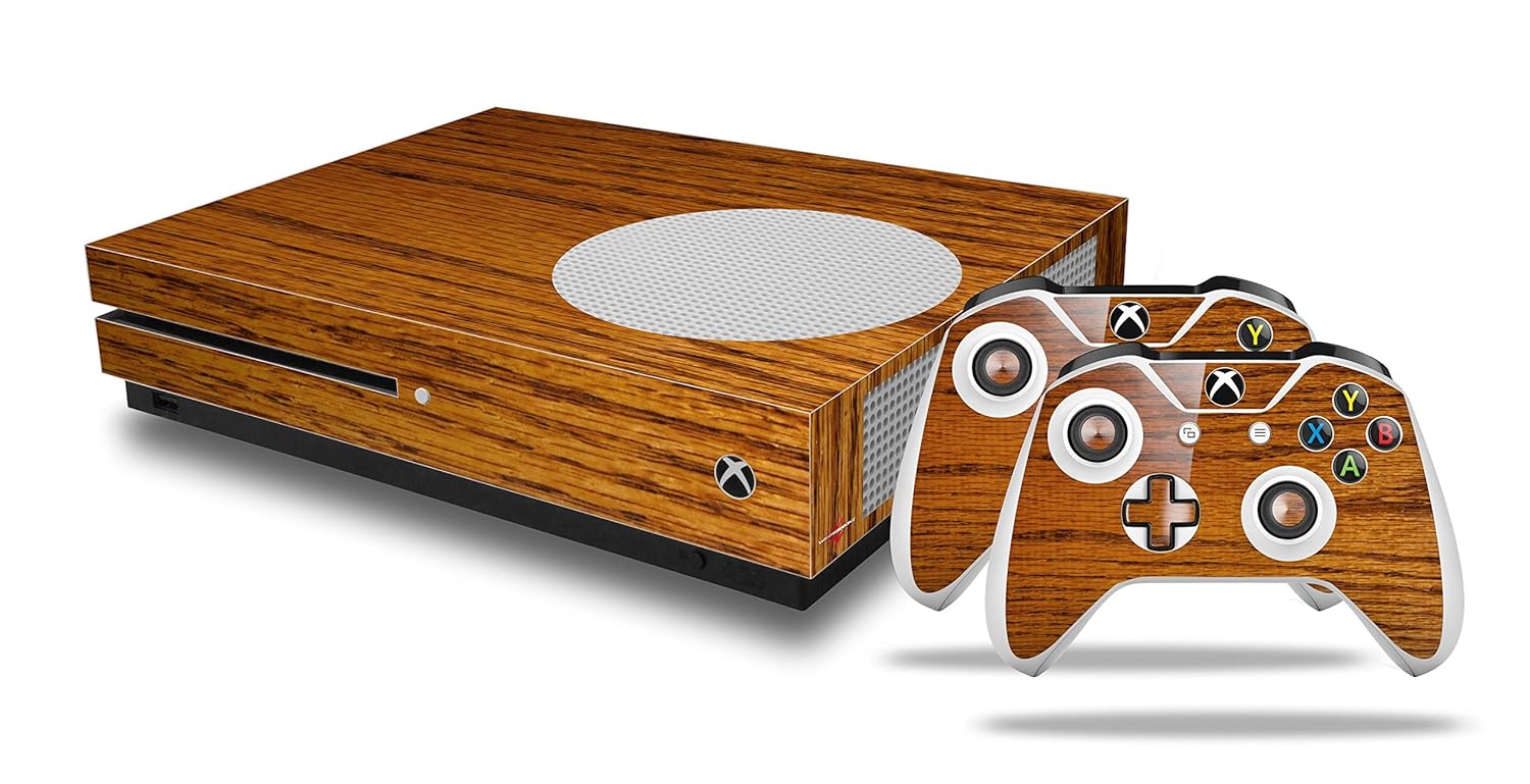 Wood Grain Oak 01 Decal Style Skin Set fits XBOX One S Console and 2 Controllers