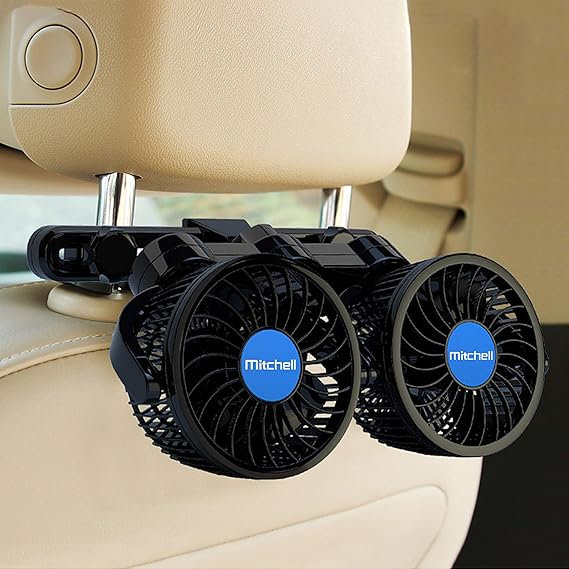 Car Fan, Electric Car Fans for Rear Seat Passenger Portable Car Seat