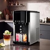 MOMOKOVA 3-in-1 Water Dispenser with Ice Maker,Nugget Ice Machine | Bullet &amp; Crushed Ice,44Lbs/24H,12 Ice Cube/6Mins, Self-Cleaning, 4Lbs Storage, Home, Kitchen,RV