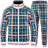 Aeeleire Track Suits for Men Set Plaid Tracksuit Mens Sweatsuits 2 Piece Sport Jogger Sweat Suits Clothes Jogging Outfits