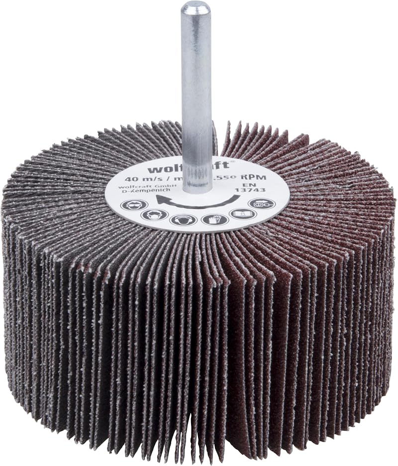 Wolfcraft Rotary Flap Wheel Sander I 2034000 for Drills Wood Plastic Metals