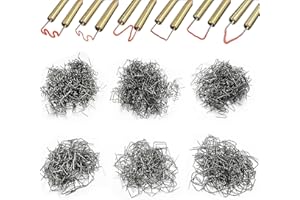 FGO-TOGO 3000 PCS Plastic Welding Staples,6 Types Plastic Welder Staples 0.6 0.8mm Wave Flat Corner Hot Staples with Storage Box for Car Bumper Repair,Plastic Cracks and Plastic Craft