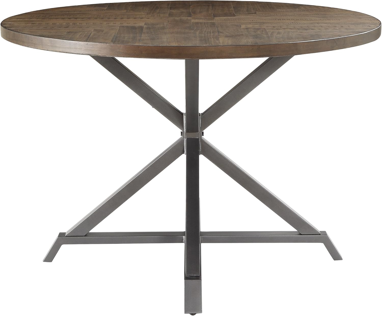 Homelegance Fideo 45" Round Industrial Style Dining Table, Pine - Tables