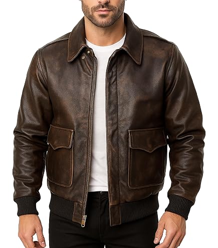 WWII US Army Air Force Leather Bomber Jacket | Men Air Force A-2