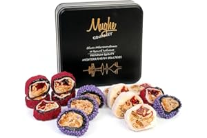 Mughe Gourmet Creamy Crunch Turkish Delight with Premium Nuts - 350g Lokum in Metal Gift Box - Authentic Snack & Dessert
