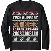 Funny Christmas Tech Support Shirt Computer Programmer Gift Long Sleeve T-Shirt