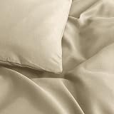 Moonlight20015 Super King Duvet Cover Set Beige Soft Microfiber 3pc view 6