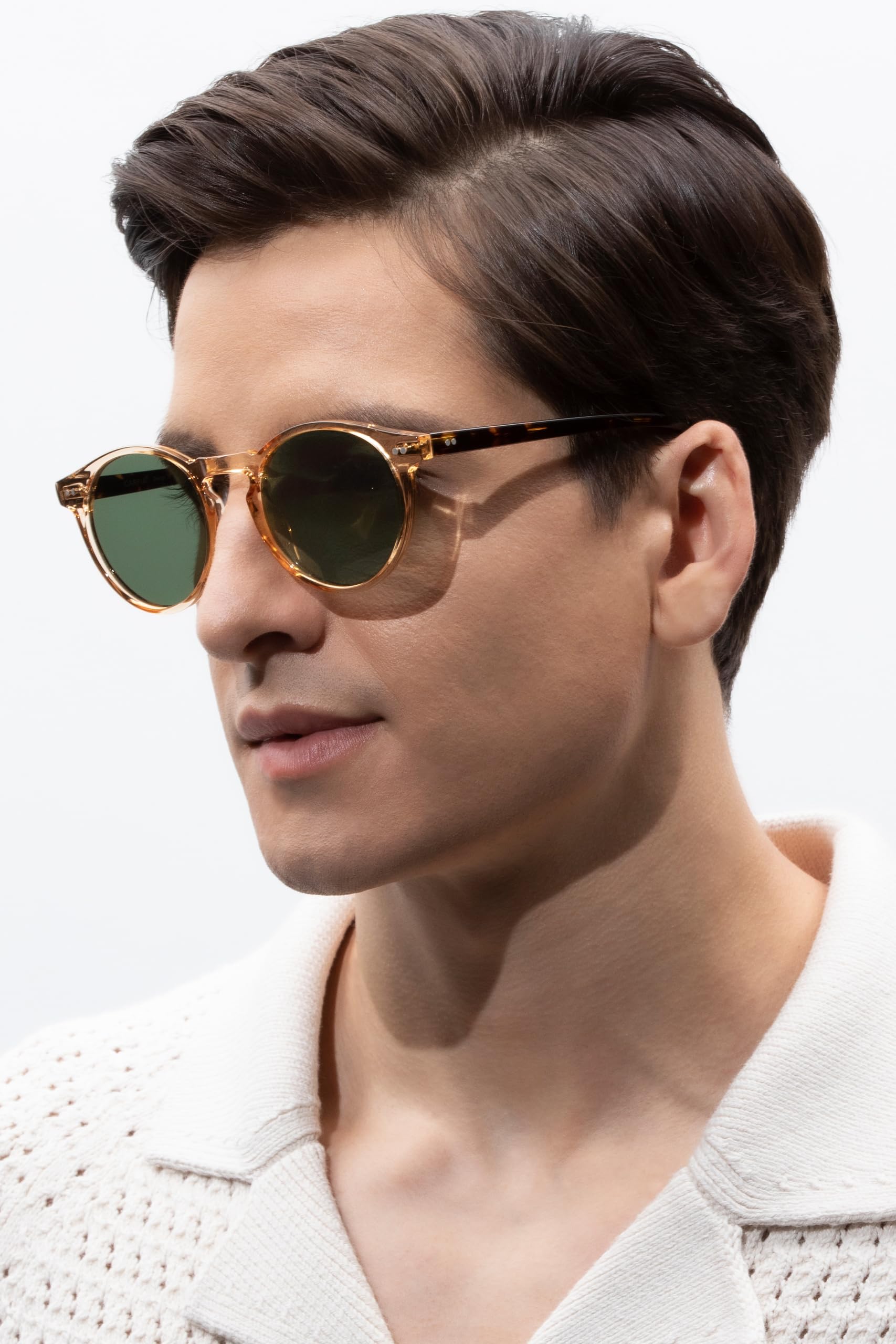 CARFIA Retro Round Polarized Mens Sunglasses UV Protection Acetate Frame CA5289L