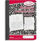 Staples Primary Composition Notebook, 7.5x9.75 Inch, Primary Ruled | 100 sheets, marble cover, for elementary classrooms and students.