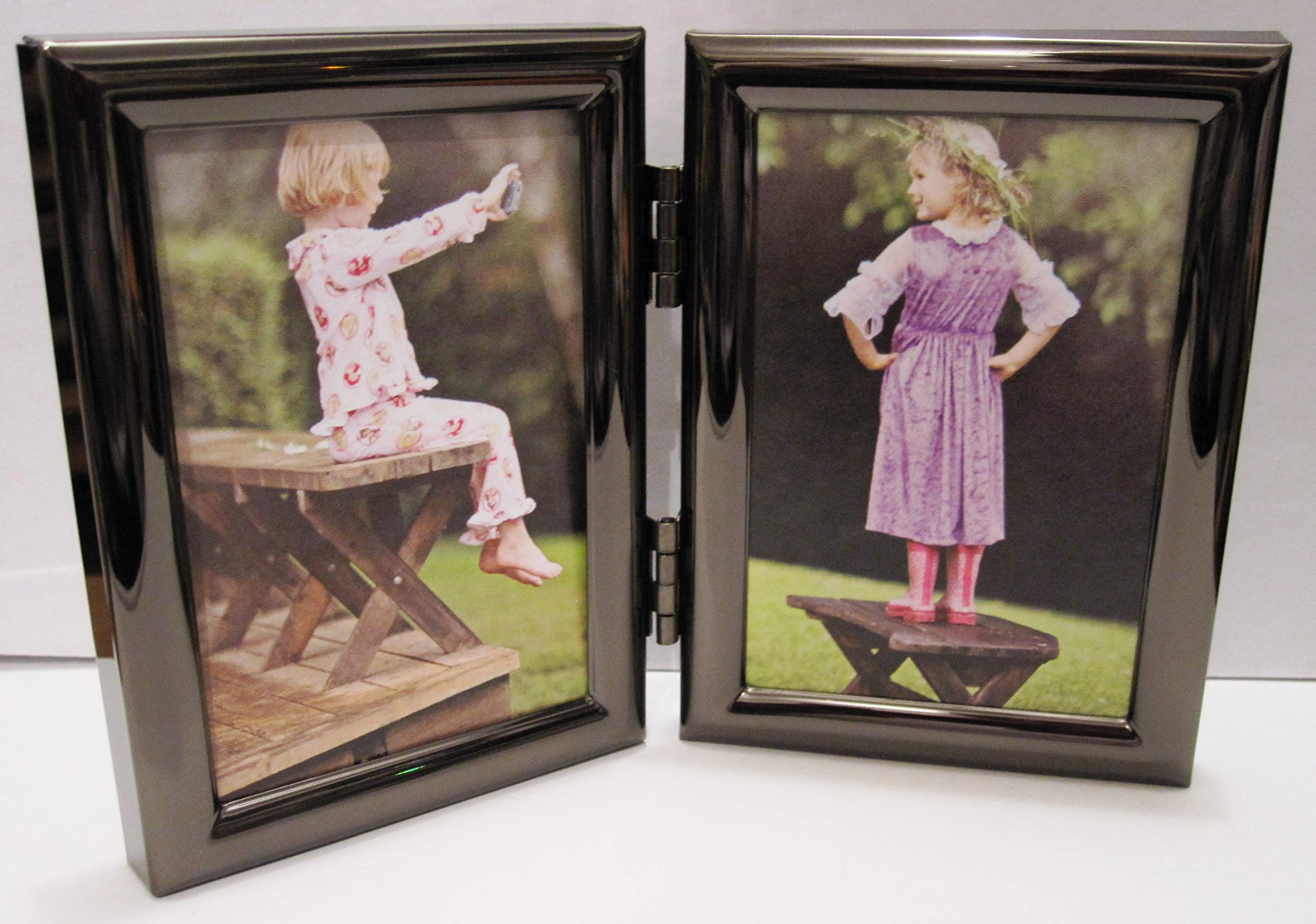 Photo 1 of EXP Black Hinged Double Metal 2.5x3.5 Picture Frame Tabletop or Wall Hang