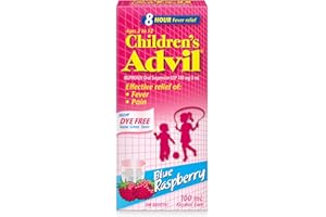 Children's Advil Dye Free Suspension (100ml, Blue raspberry flavour) 100 milliliter