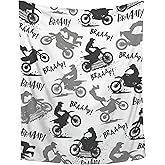 Dirt Bike Blanket Gifts,Ultra Soft Motorbike Throw Blanket| Gifts for Extreme Sports Motorcycle Lover,Motorcycle Blanket Decor for Sofa Bed Couch for All Season,40"x50"-Kids/Throw Size