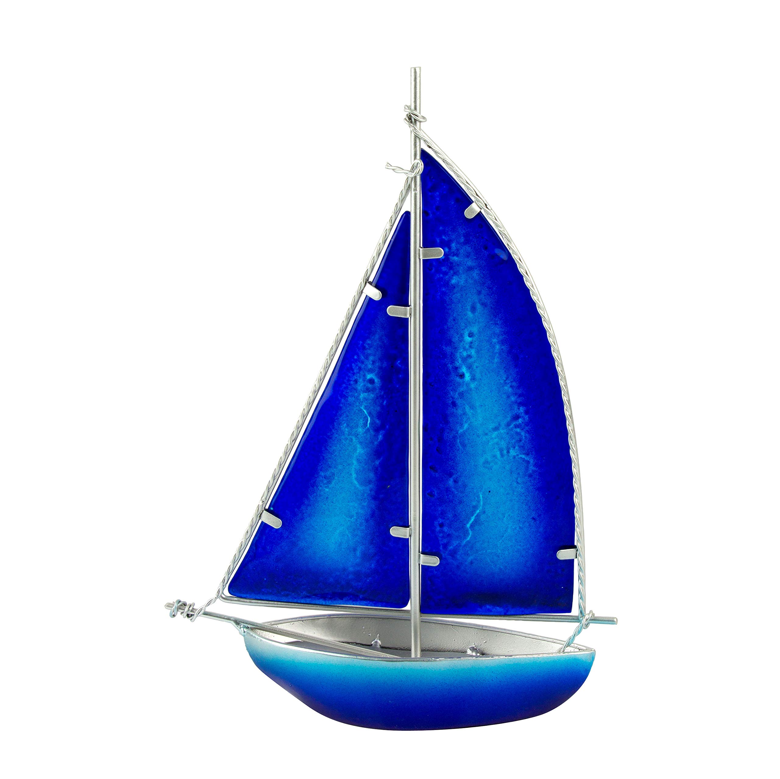 Stained Glass Bermuda-rigged Yacht, 26cm