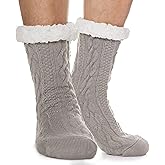 EBMORE Mens Slipper Fuzzy Socks Winter Cozy Fluffy Cabin Warm Fleece Soft Comfy Thick Non Slip Home Socks