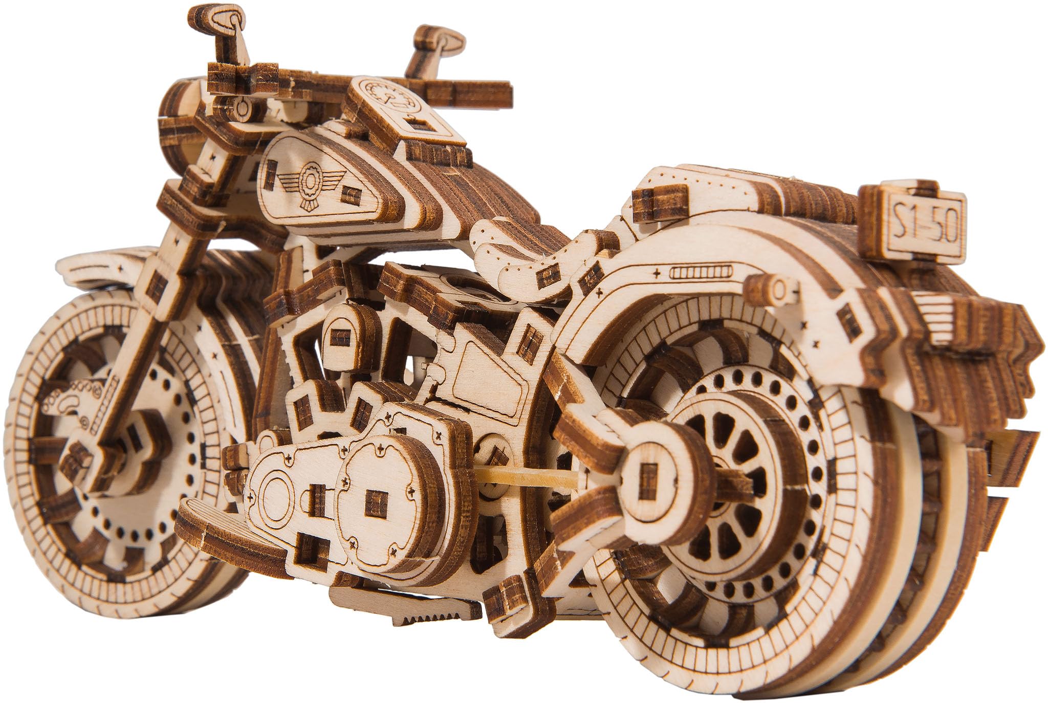 Revell Tiny Adventures Cruiser VTwin I Authentisches Motorradmodell I Rückzugsmechanismus für dynamische Bewegung I Gummibandmotor für Vorwärts und Rückwärtsfahrt I Modell aus Holz 6