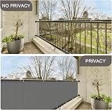 SUNNY GUARD Balcony Privacy Screen 90x300cm HDPE Fence Cover Anthracite UV view 5