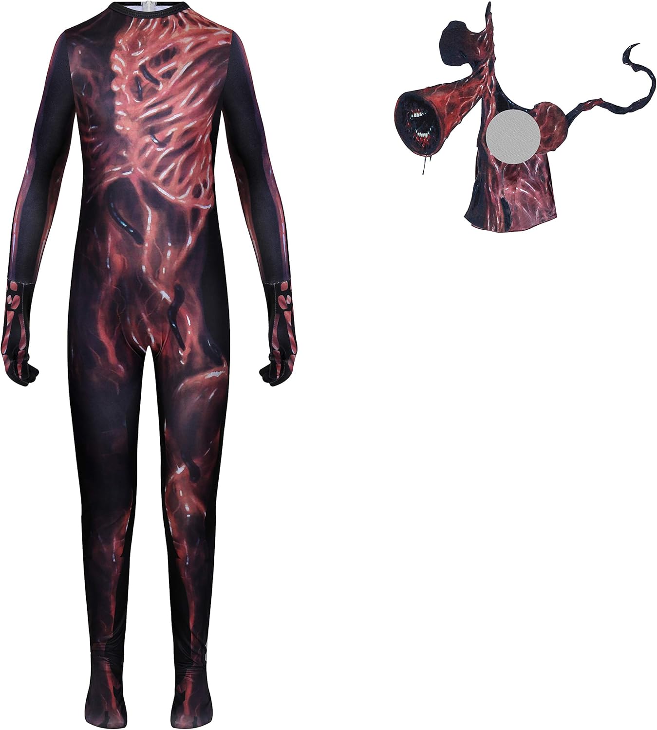 Costume Scary Game Kids Roleplay Evil Creepy SCP Halloween Hooded Jumpsuit for boy/Girl: Clothing