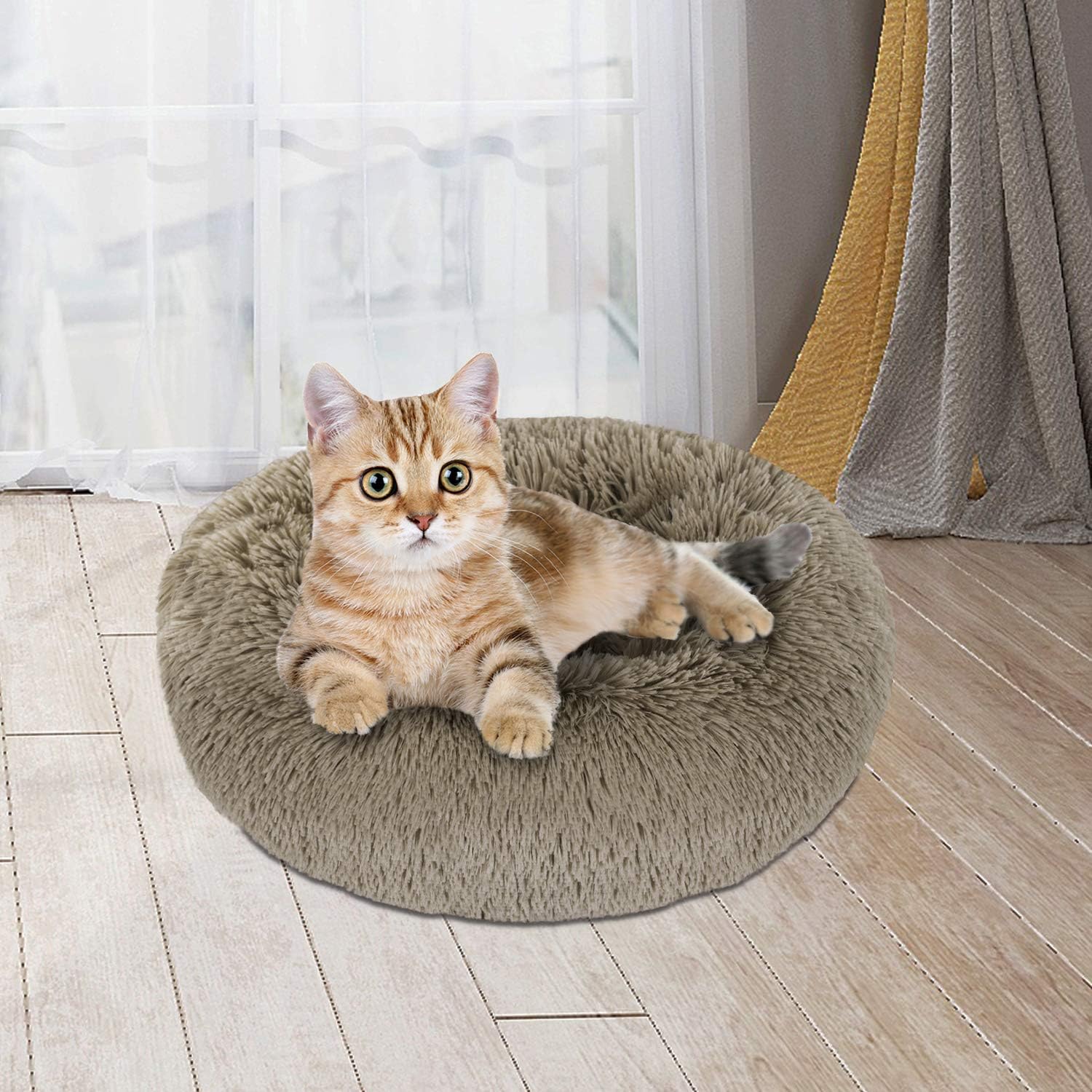 Bathonly Calming AntiAnxiety Pet Bed Pillow Bed Faux Fur