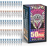 KVM 50pcs Tattoo Needle Set, Sterile Individually Packaged, Professional Tattoo Needle Kit, Single-Use Tattoo Needles, Suitable for Professional Tattoo Artists or Tattoo Enthusiasts