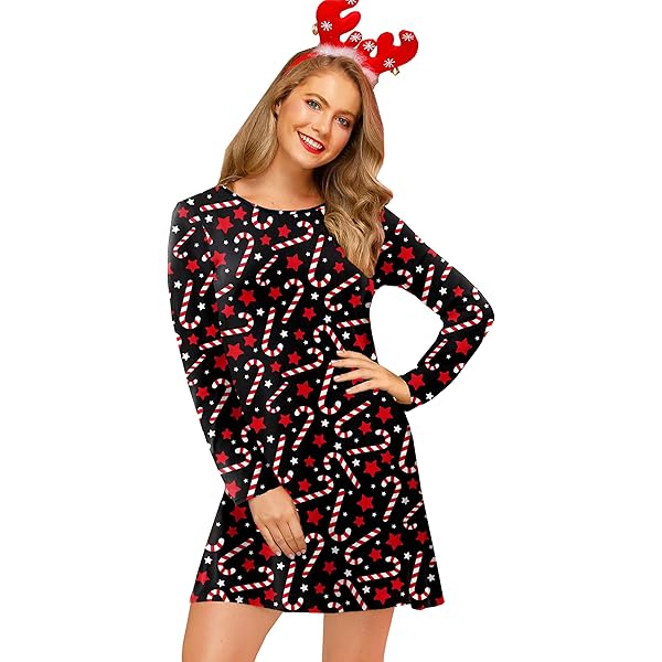HDE Women's Plus Size Party Dress Ugly Christmas Sweater Long Sleeve Above Knee Skater Dress Fun Holiday Xmas Swing Tunic Dear Santa Bring Wine - 1X at Amazon Women's Clothing store HDE Women's Plus Size Party Dress Ugly Christmas Sweater Long Sleeve Above Knee Skater Dress Fun Holiday Xmas Swing Tunic Dear Santa Bring Wine - 1X at Amazon Women's Clothing store
