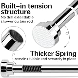 KIAMXNE Stainless Steel Extendable Shower Curtain Rod 130-193cm with 2 Holders view 4