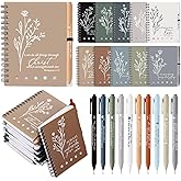 Resurhang 40 Pcs Christian Gift Bible Study Notebook with Notes Christian Pen Aesthetic Religious Journal Church Prayer Notepad Jesus Valentines for Clergy Pastor Sunday School Employee (Boho Color)