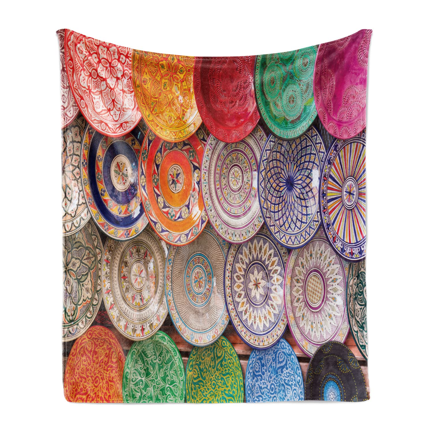 Ambesonne Moroccan Throw Blanket, Traditional