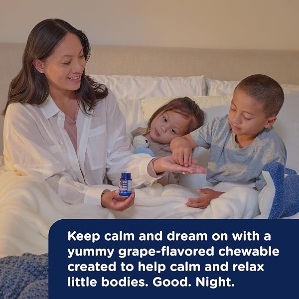 MOMMY’S BLISS KIDS SLEEP CHEWABLE TABLETS, MELATONIN, MAGNESIUM & CALMING HERBS, GRAPE FLAVOR, SUGAR FREE KIDS MELATONIN, AGE 3+ (35 SERVINGS), 35 COUNT (PACK OF 1)