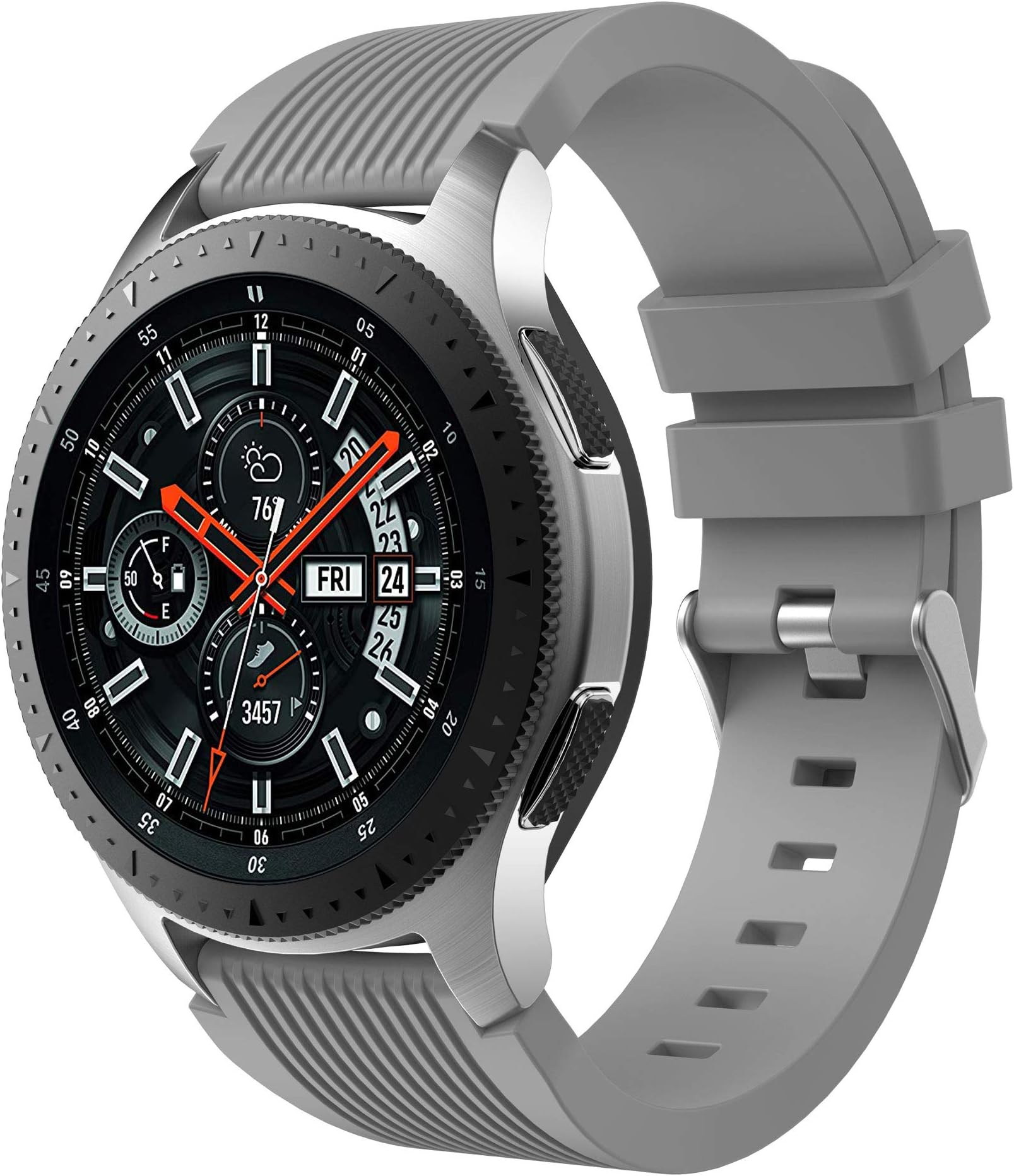 SongNi® for Samsung Galaxy Watch (46mm) Straps Bands Soft Silicone Sport Replacement Strap Band for For Samsung Galaxy Watch (46mm) SmartWatch-Gray