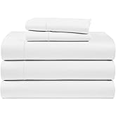 LANE LINEN 100% Egyptian Cotton Split King Bed Sheets for Adjustable Beds Soft & Comfy Luxury Hotel Style Thick Split King Sheet Set, Fully Elasticized Reinforsed Seams White Sheets