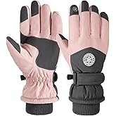 Pleneal Winter Ski Gloves Women Men, Windproof Waterproof Gloves with Warm Touchscreen Thermal Lining Anti-Slip for Work Cycling Motorcycle Snowboarding