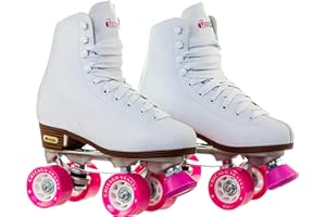 Chicago Classic Quad Roller Skates for Kids, Girls & Boys – Durable & Top Performance, Adjustable High-Top Boots for Safe Indoor/Outdoor Skates & Roller Derby–60mm PU Wheels & Semi-Precision Bearings